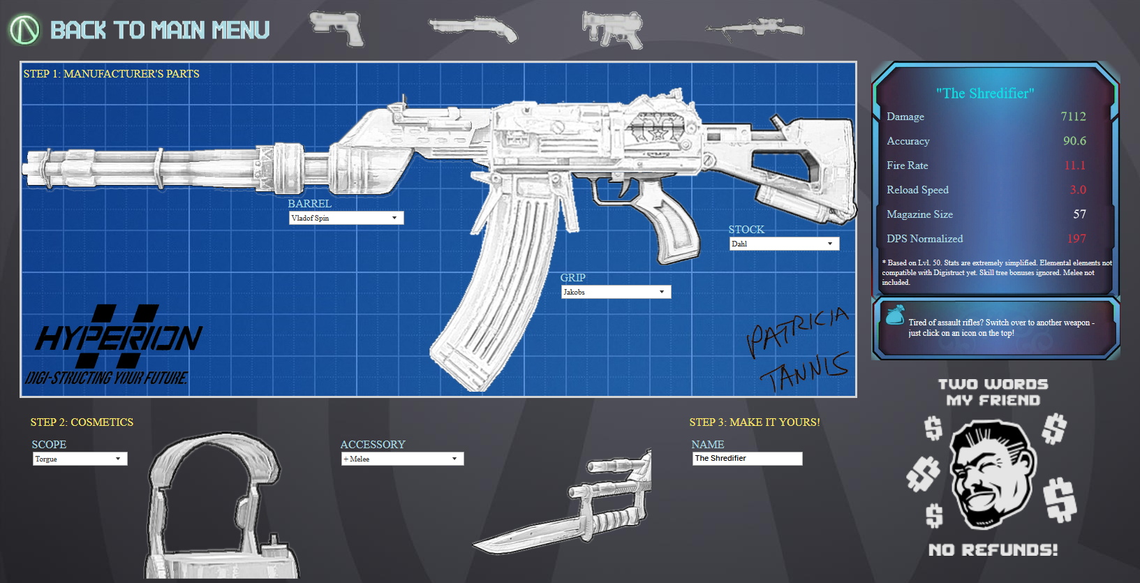 Thumbnail of a Tableau Dashboard - Borderlands Weapons Creator